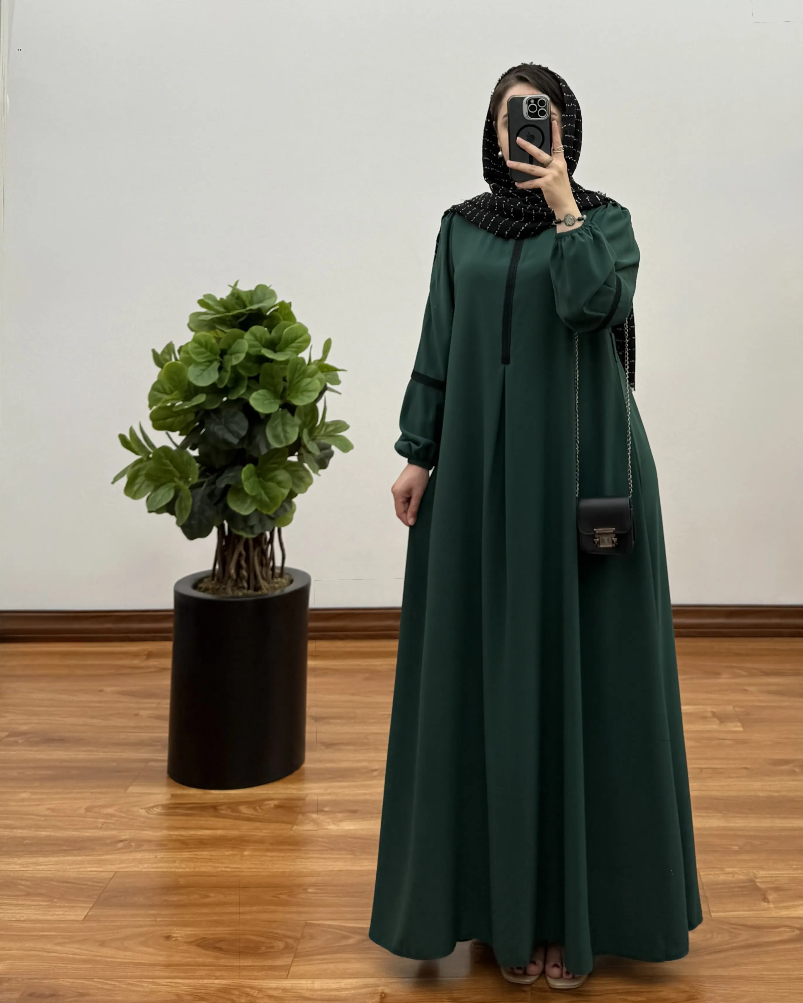 مانتو عبایی الیزه کلوش مدل گلنوش